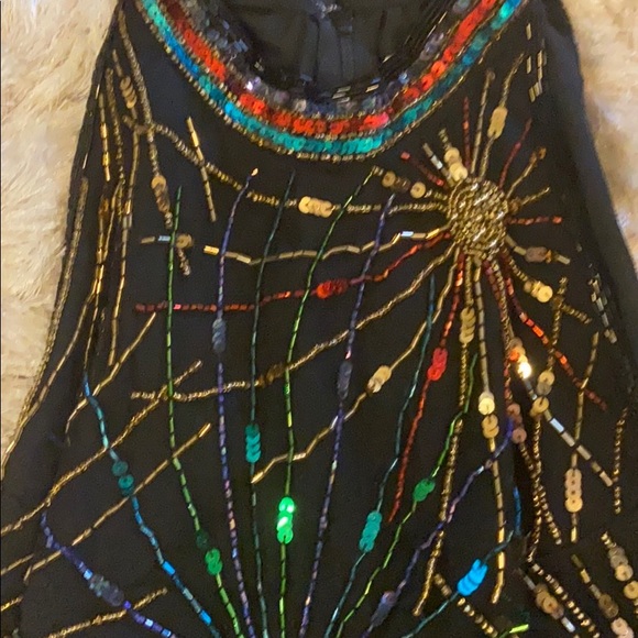 GREAT NEW YEARS TOP!! NWT Vintage Laurence Kazar Beaded Sequin Blouse - Picture 10 of 10